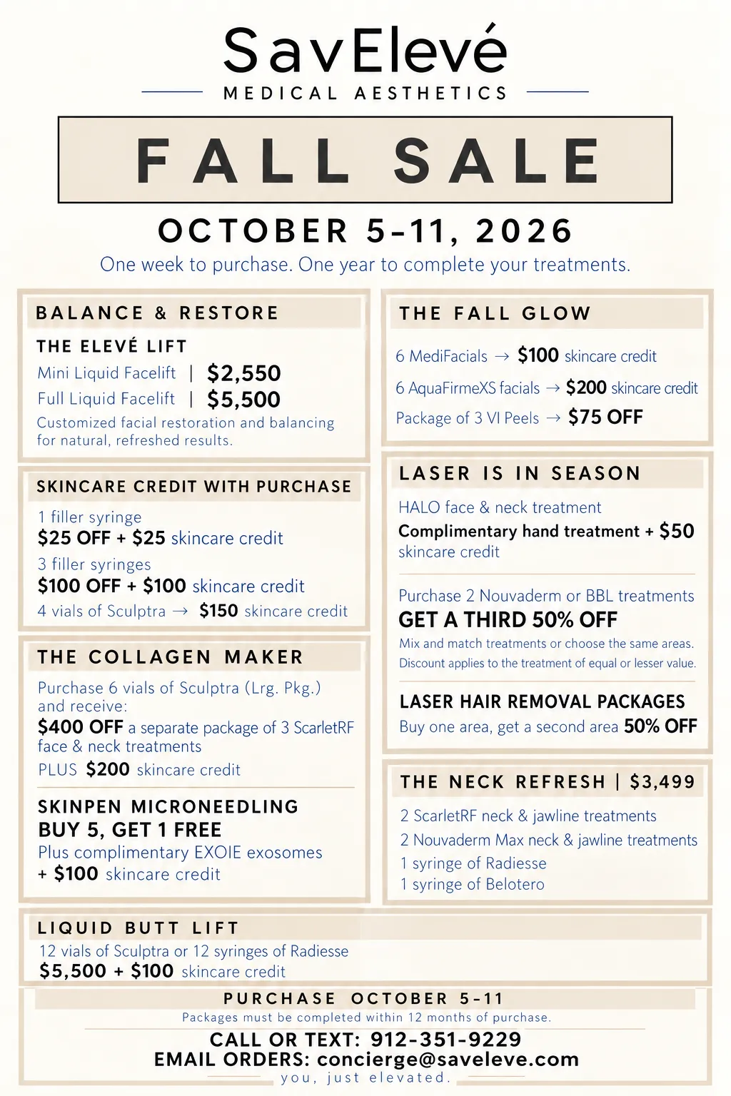 SavElevé Fall Sale